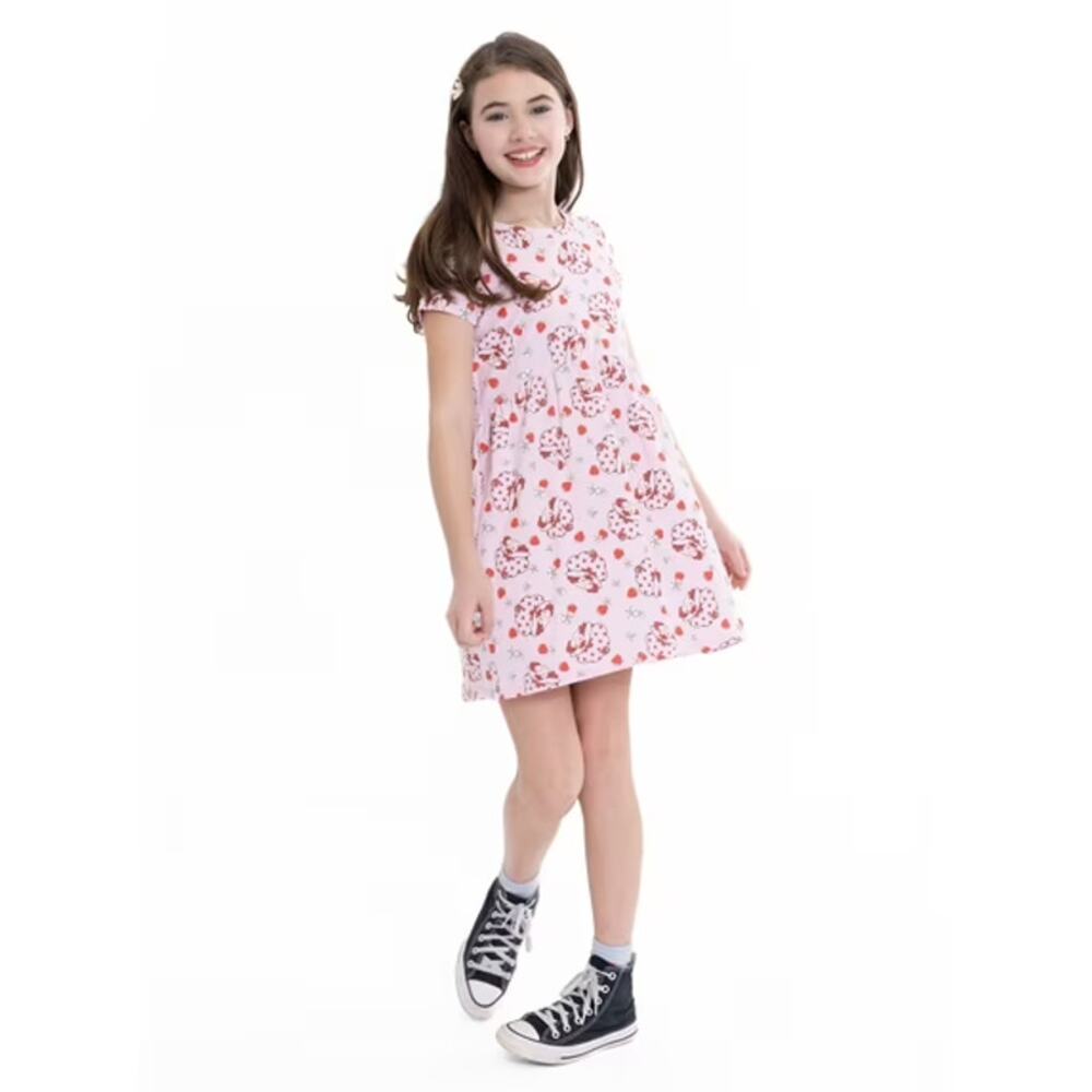 Strawberry Shortcake Dress Cotton Blend Crew Neck Multicolor Size Small - Picture 2 of 6